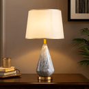 Minimalist marble and ceramic table lamp