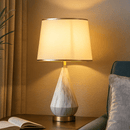 Minimalist marble and ceramic table lamp