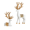 2 Pieces Geometric Reindeer Sculpture