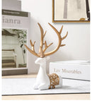 2 Pieces Geometric Reindeer Sculpture