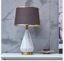 Minimalist marble and ceramic table lamp