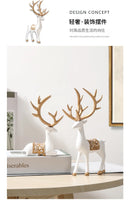 2 Pieces Geometric Reindeer Sculpture