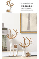 2 Pieces Geometric Reindeer Sculpture