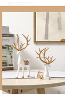 2 Pieces Geometric Reindeer Sculpture
