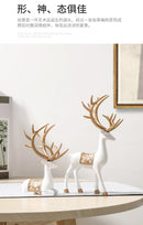 2 Pieces Geometric Reindeer Sculpture