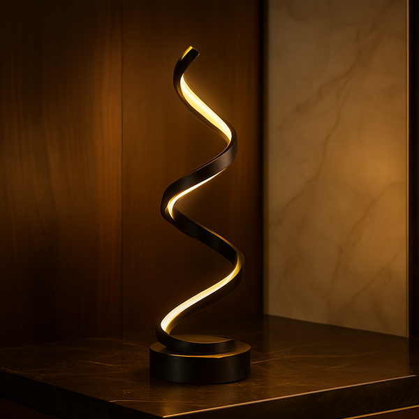 Luminária de mesa em espiral