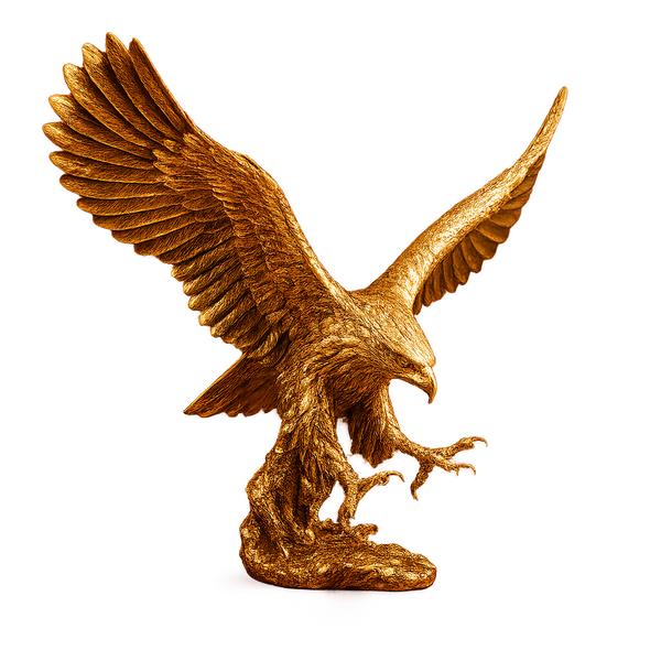 Escultura Decorativa de Águia Golden em Resina