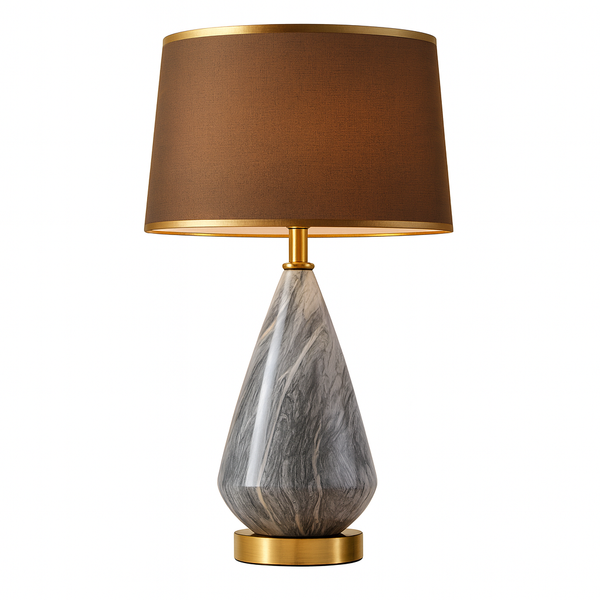 Minimalist marble and ceramic table lamp