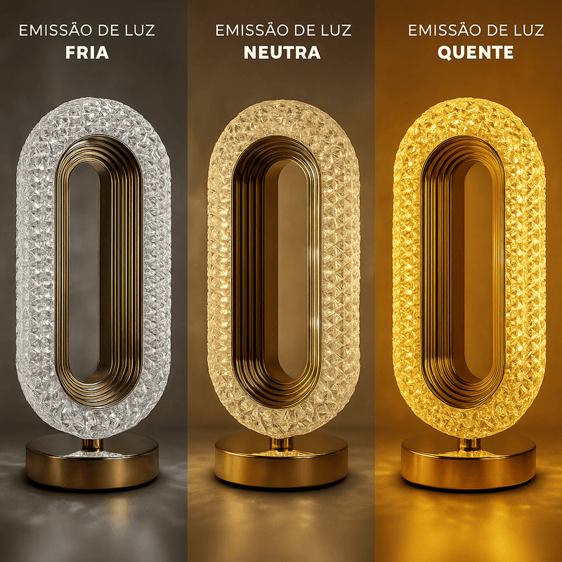 Luminária Mesa LED Cristal - Luxelux