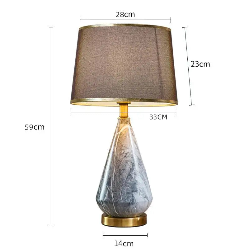 Minimalist marble and ceramic table lamp