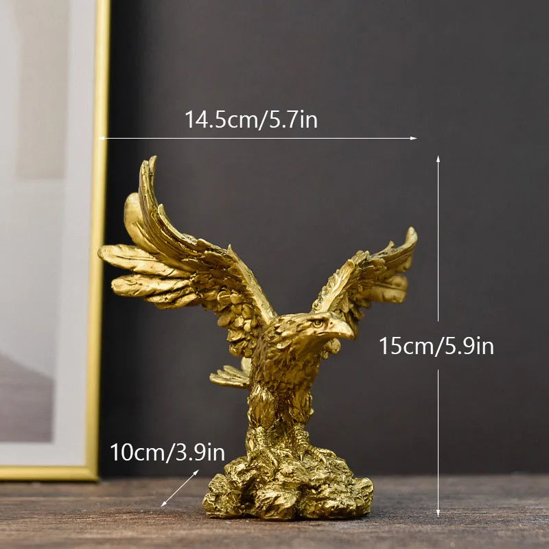 Escultura Decorativa de Águia Golden em Resina