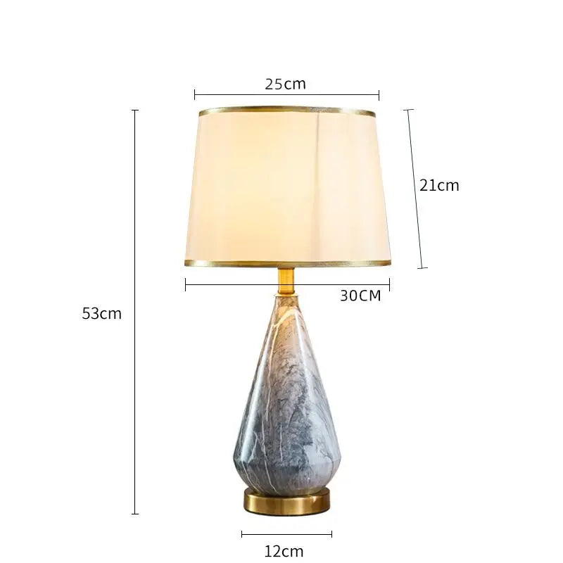 Minimalist marble and ceramic table lamp