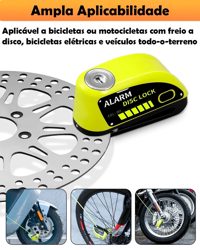 Cadeado e alarme de Segurança para Motocicleta - Disk Lock