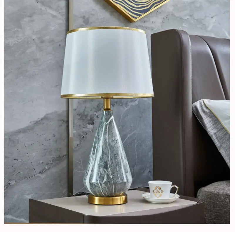 Minimalist marble and ceramic table lamp