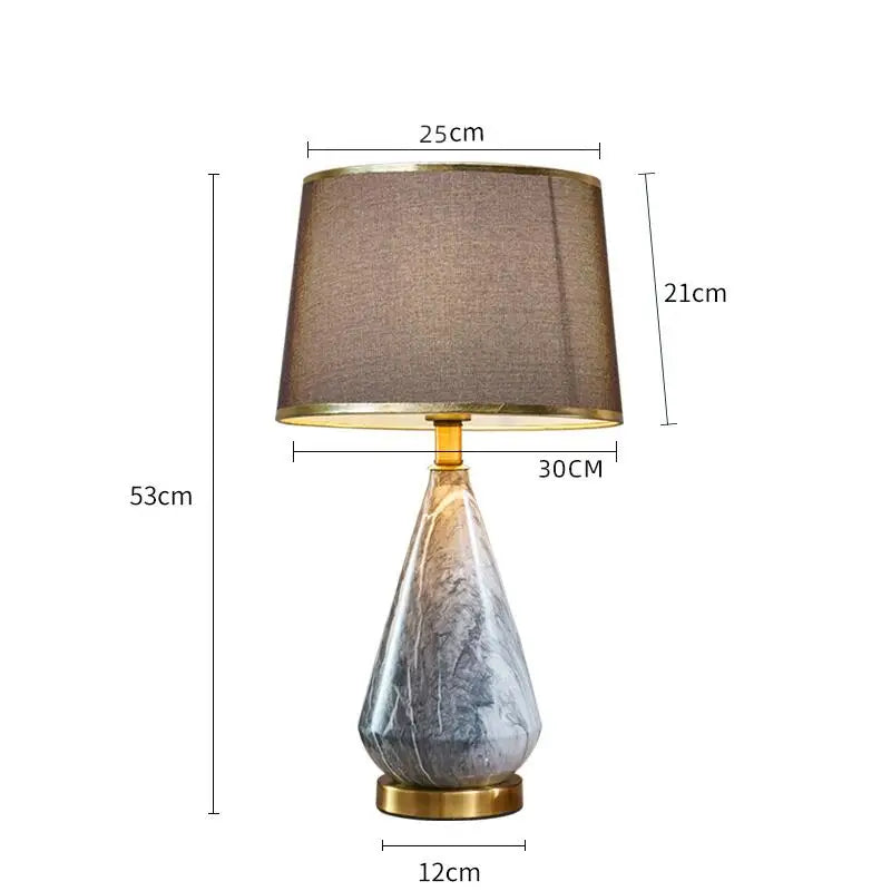 Minimalist marble and ceramic table lamp