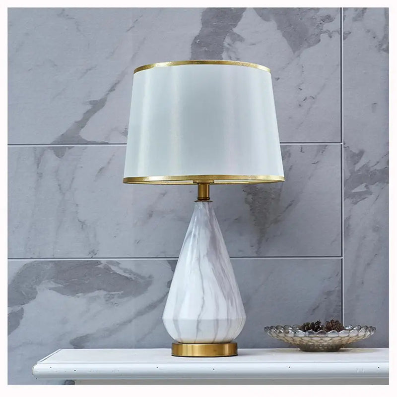 Minimalist marble and ceramic table lamp