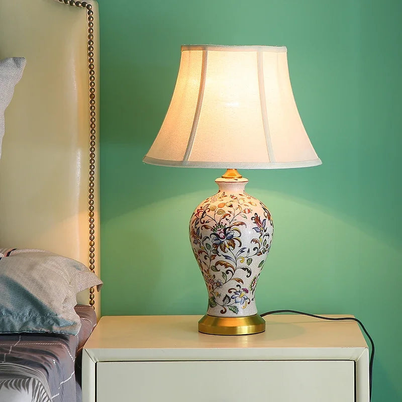Retro Chinese ceramic table lamp