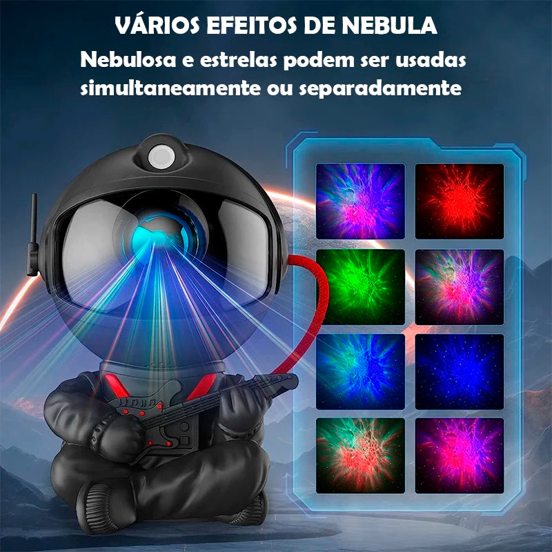 Astronauta Projetor De Luz Das Galáxias e Estrelas